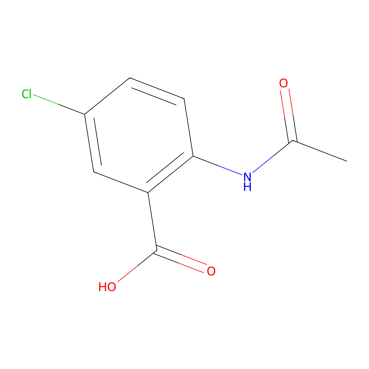 2-Acetamido-5-chlorobenzoic acid molecular structure, CAS 5202-87-9