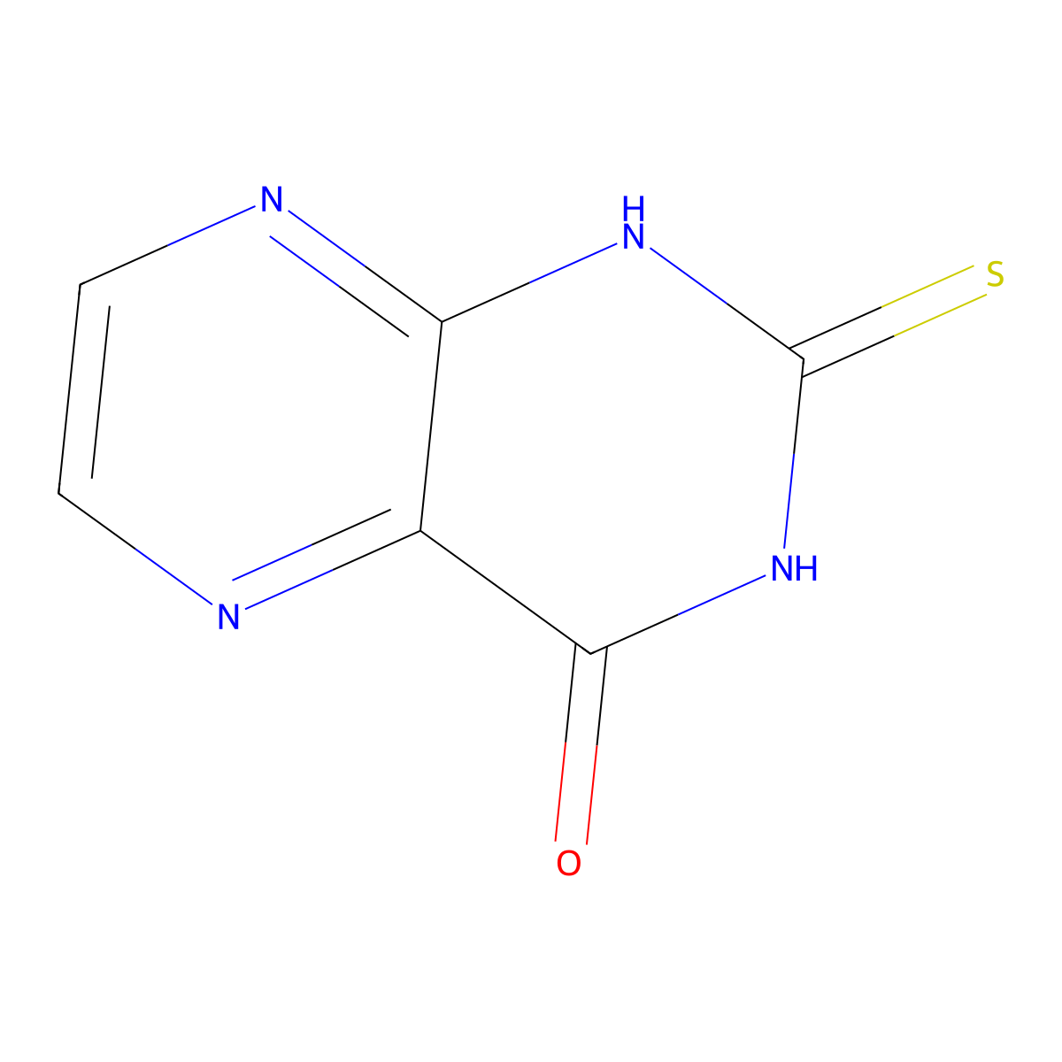 2-Mercaptopteridin-4-ol molecular structure, CAS 52023-48-0