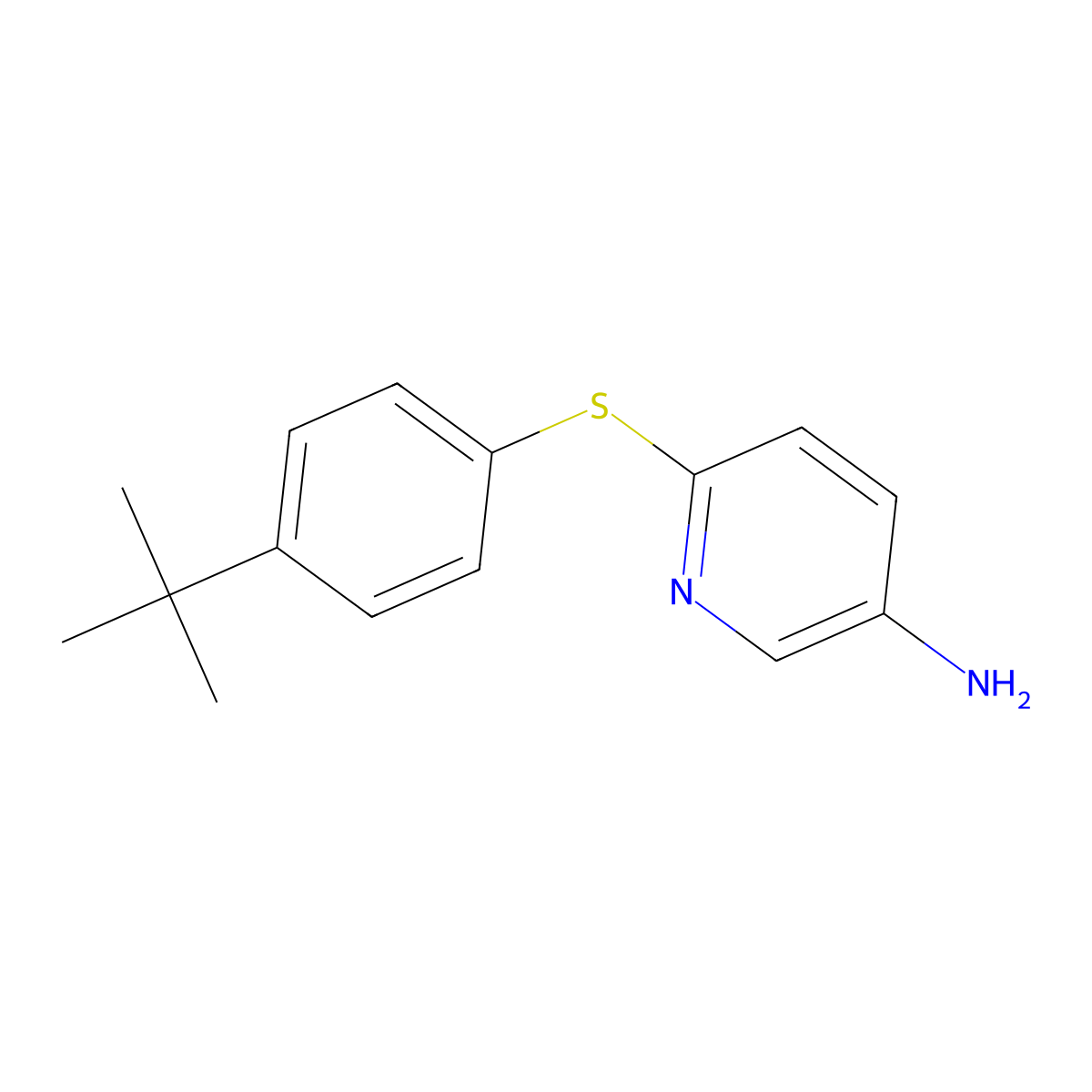 6-[[4-(1,1-Dimethylethyl)phenyl]thio]-3-pyridinamine molecular structure, CAS 52024-30-3