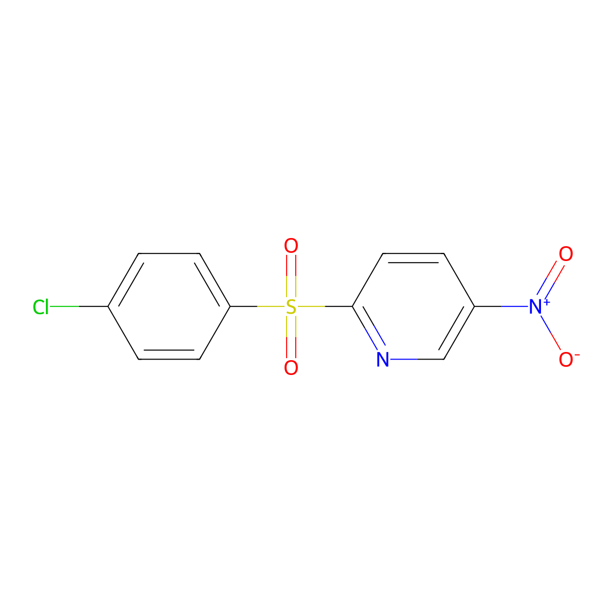 2-[(4-Chlorobenzene)sulfonyl]-5-nitropyridine molecular structure, CAS 52024-33-6