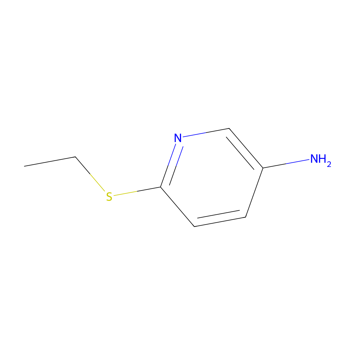 6-(Ethylsulfanyl)pyridin-3-amine molecular structure, CAS 52025-15-7