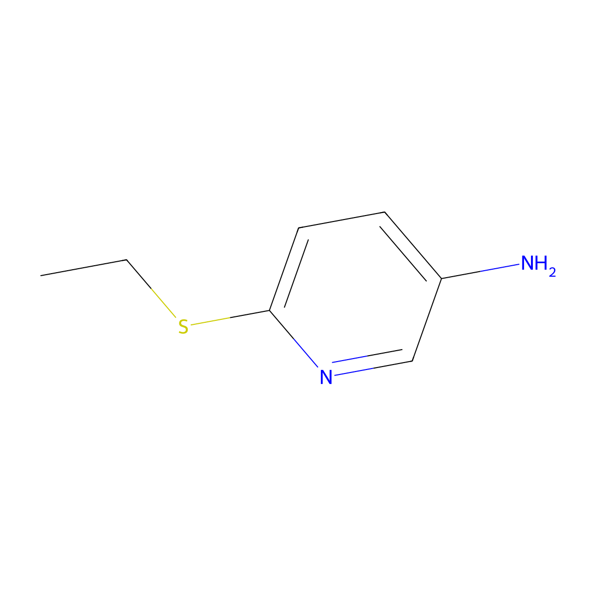6-(Ethylsulfanyl)pyridin-3-amine molecular structure, CAS 52025-15-7