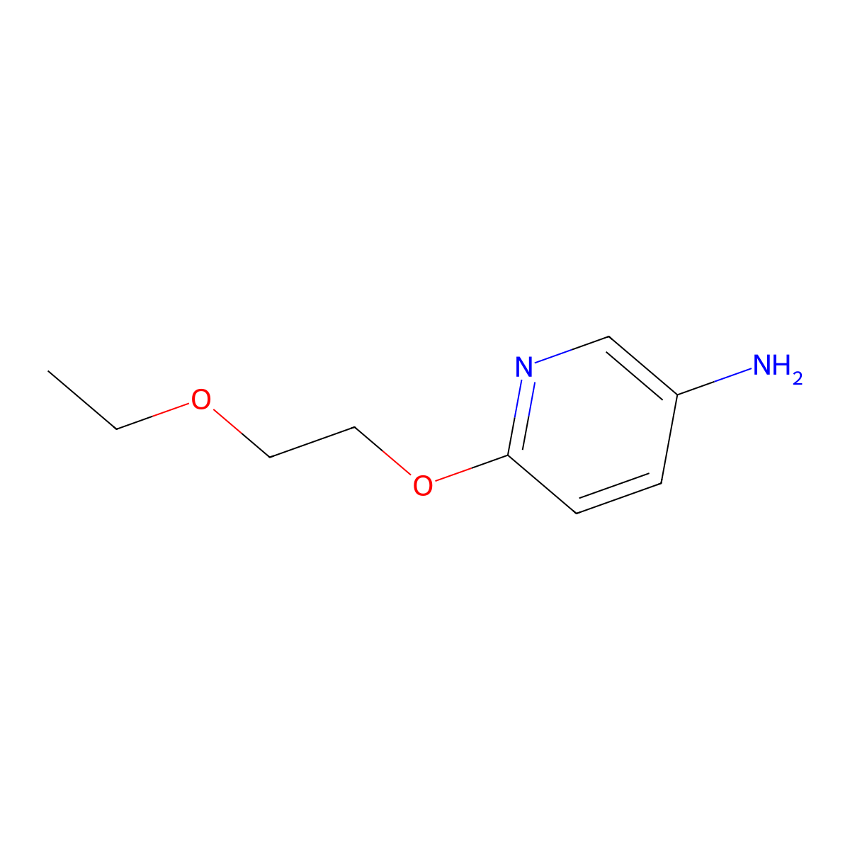 Pyridine, 3-amino-6-(2-ethoxyethoxy)- molecular structure, CAS 52025-38-4