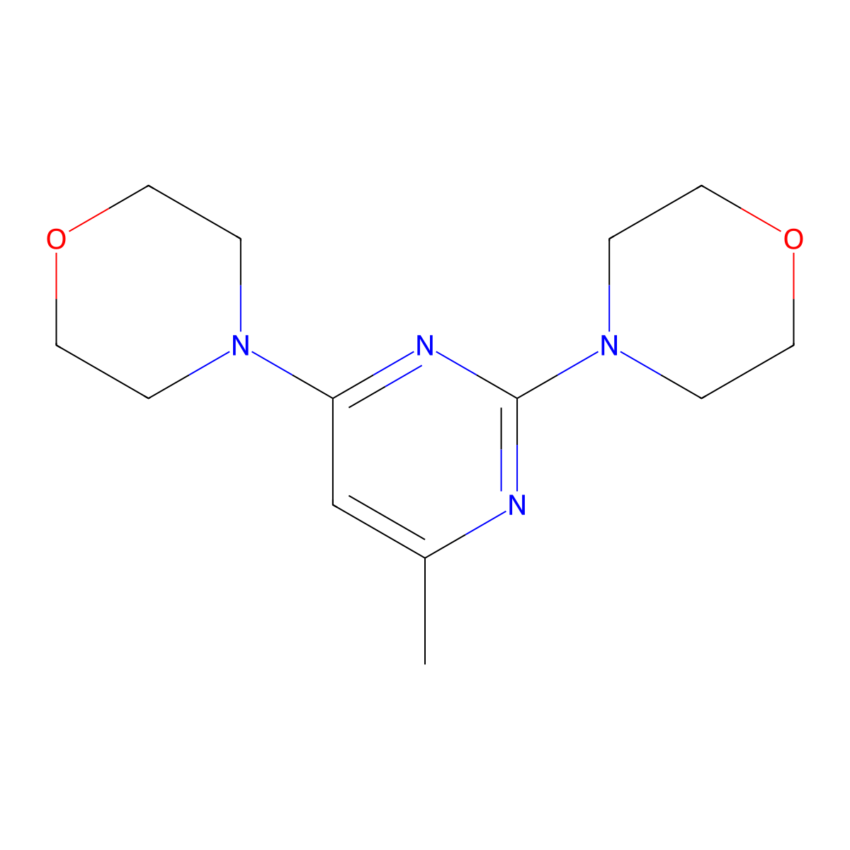 4,4'-(6-Methylpyrimidine-2,4-diyl)dimorpholine molecular structure, CAS 52026-44-5