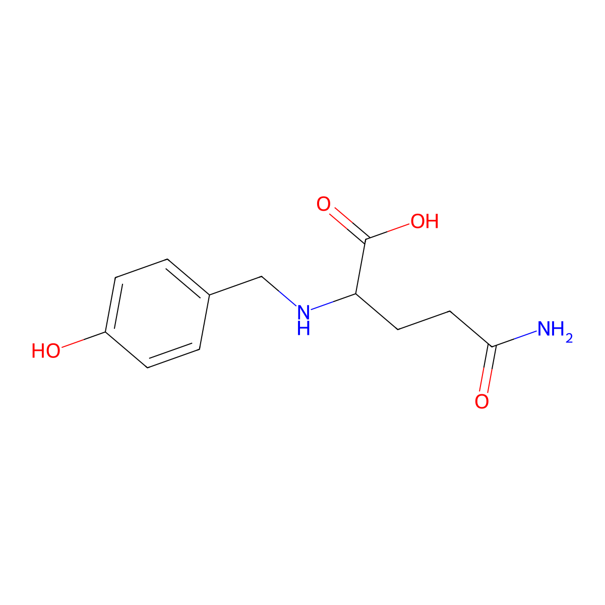 N~2~-[(4-Hydroxyphenyl)methyl]-L-glutamine molecular structure, CAS 52026-56-9