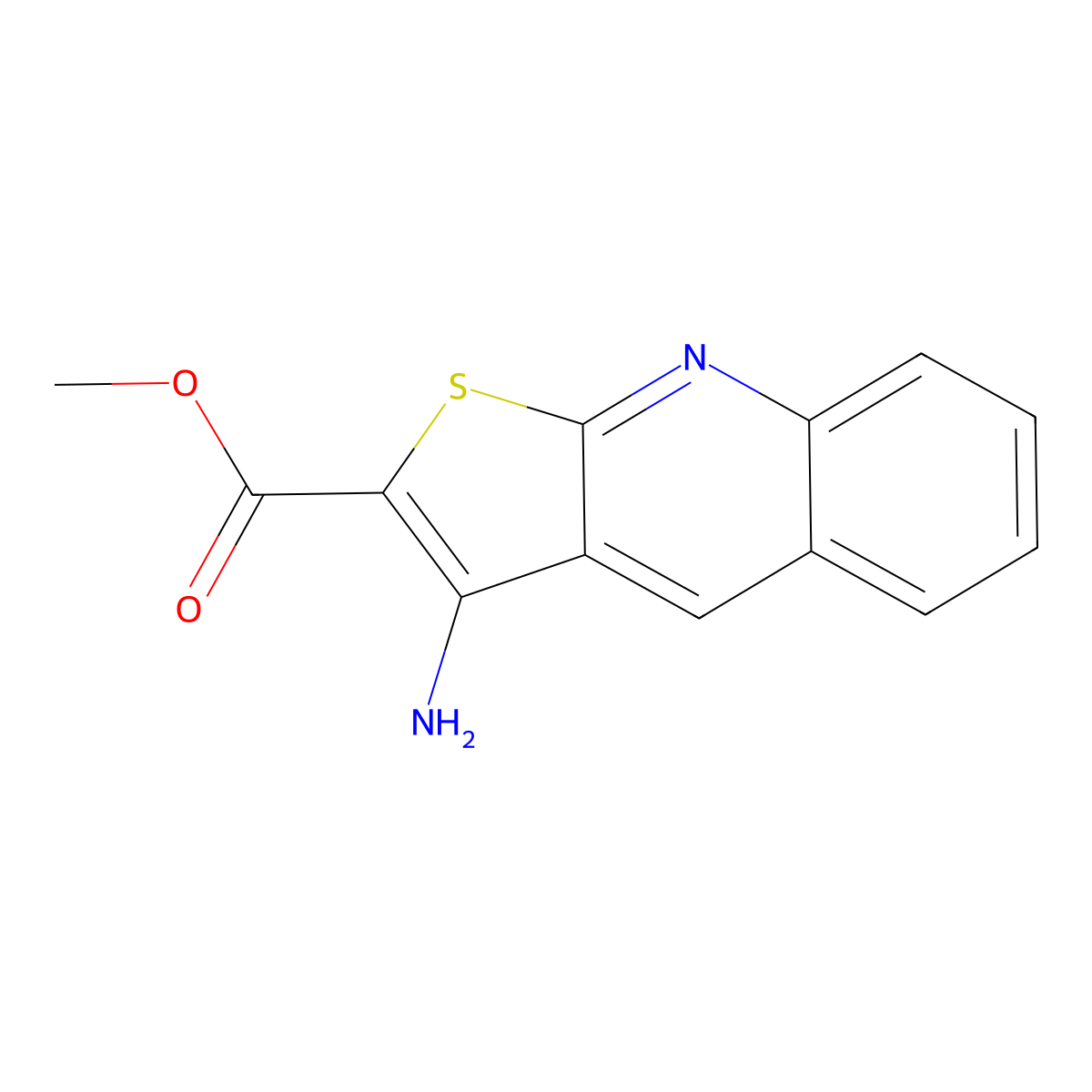 Methyl 3-aminothieno[2,3-b]quinoline-2-carboxylate molecular structure, CAS 52026-71-8