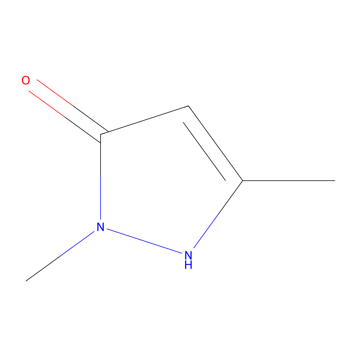 1,3-dimethyl-1H-pyrazol-5-ol molecular structure, CAS 5203-77-0