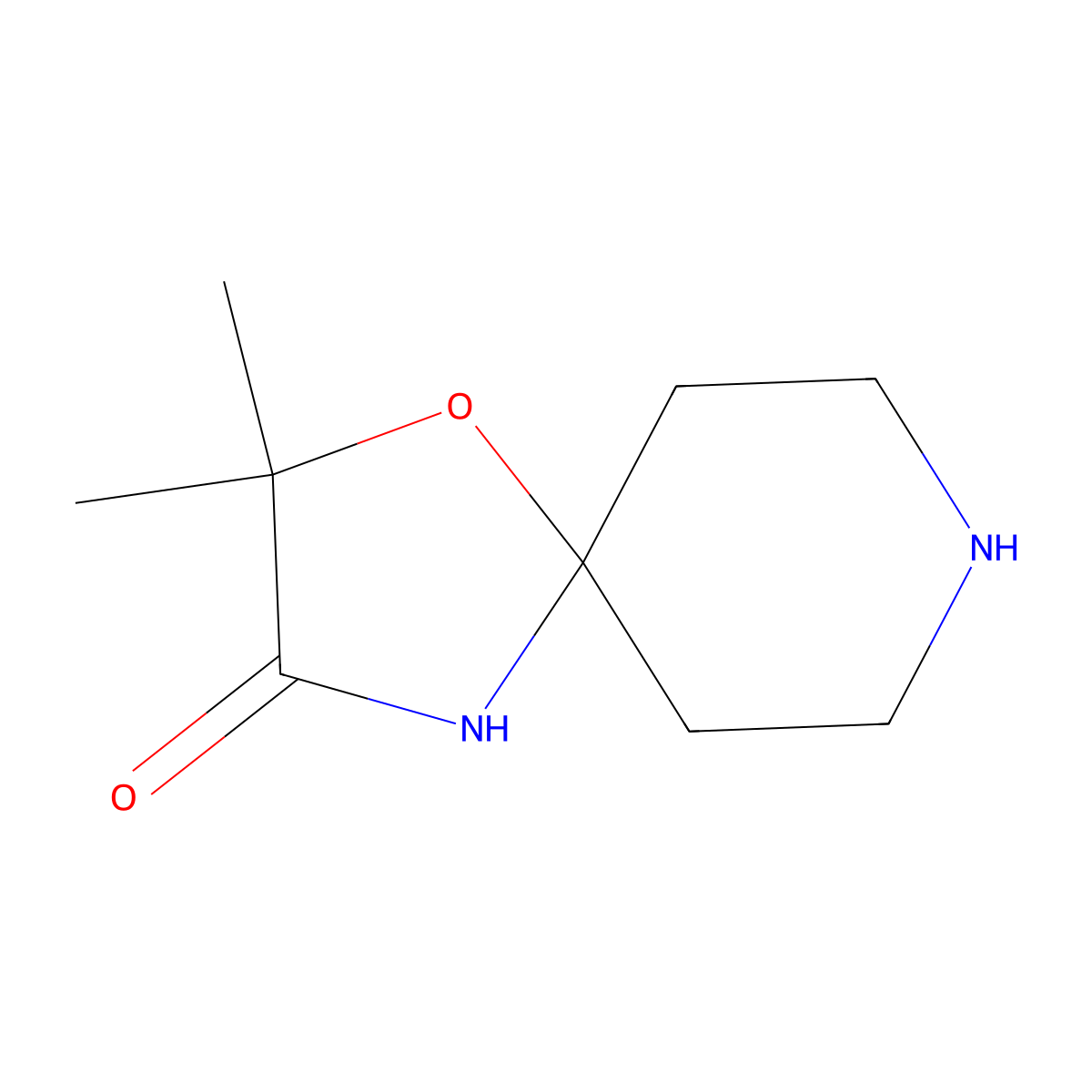 2,2-Dimethyl-1-oxa-4,8-diazaspiro[4.5]decan-3-one molecular structure, CAS 52030-29-2