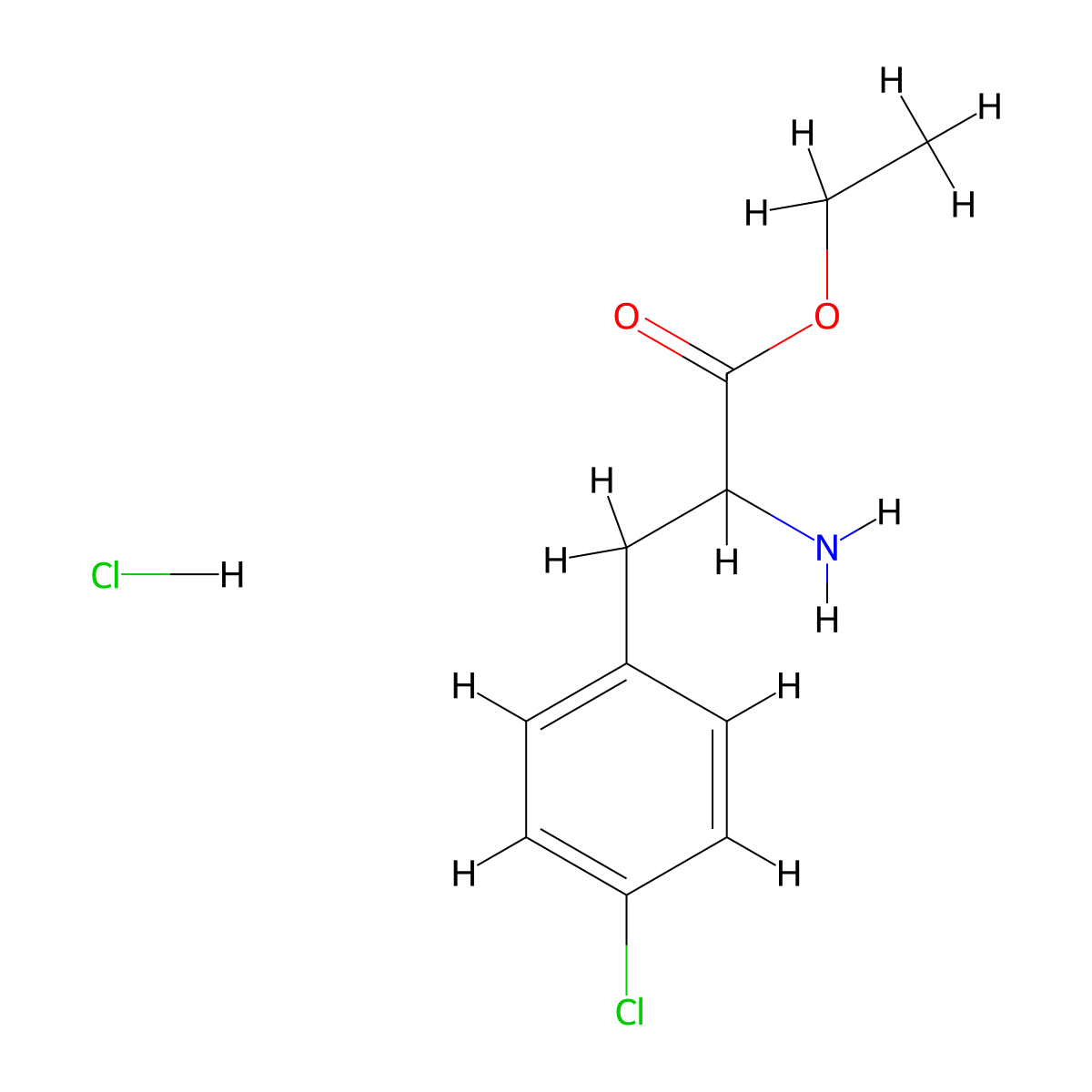 DL-4-Chlorophenylalanine ethyl ester hydrochloride molecular structure, CAS 52031-05-7