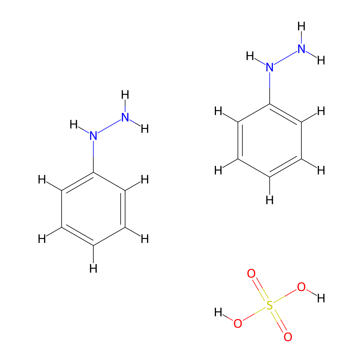 Phenylhydrazinium sulphate (2:1) molecular structure, CAS 52033-74-6