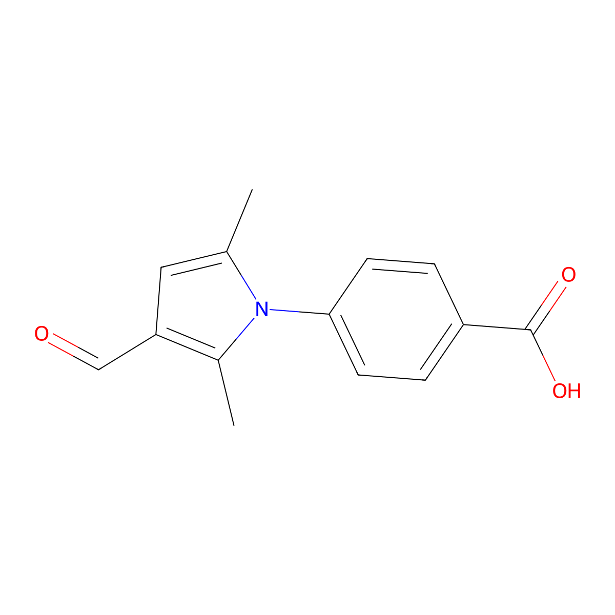 4-(3-Formyl-2,5-dimethyl-1H-pyrrol-1-yl)benzoic acid molecular structure, CAS 52034-38-5