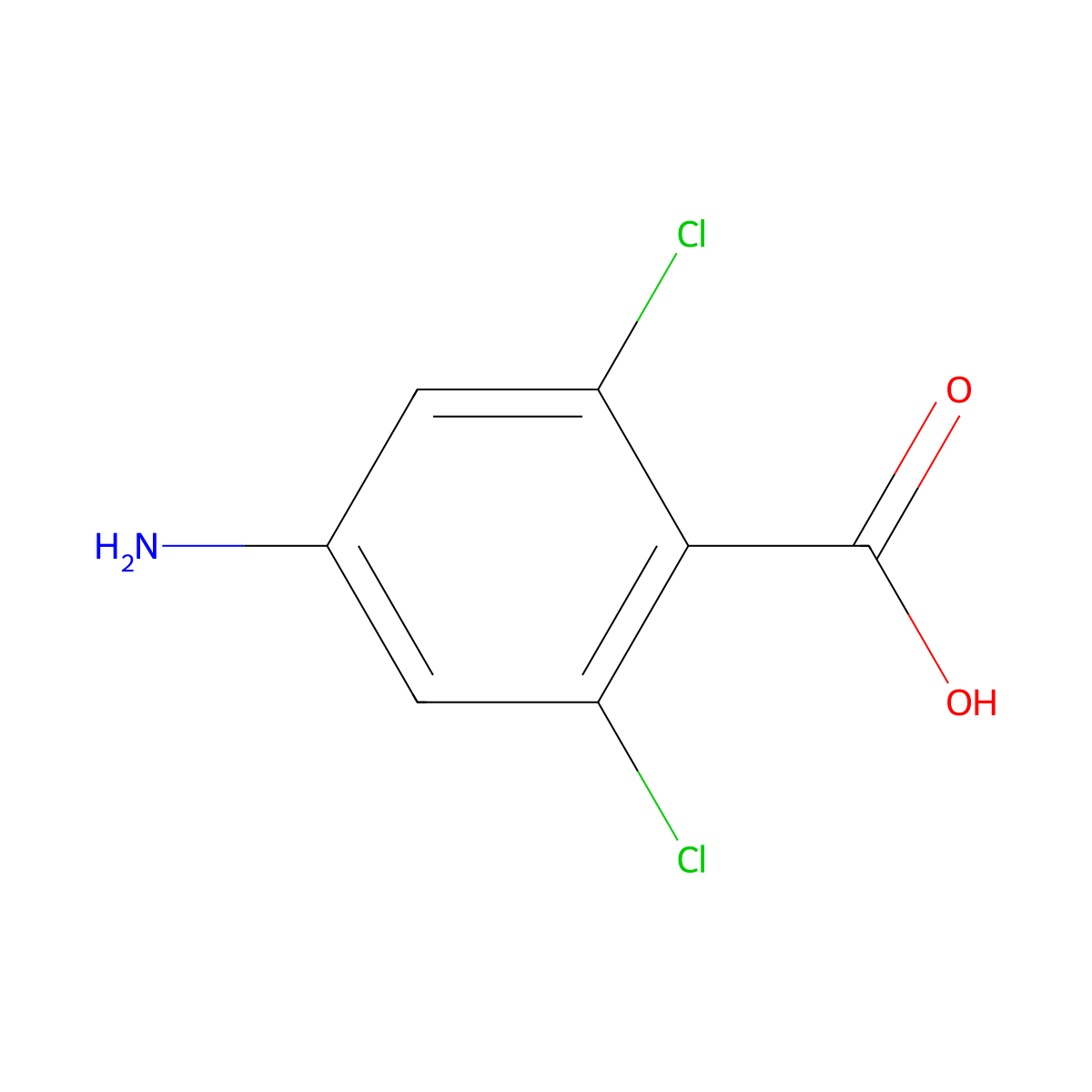 4-Amino-2,6-dichlorobenzoic acid molecular structure, CAS 5204-46-6