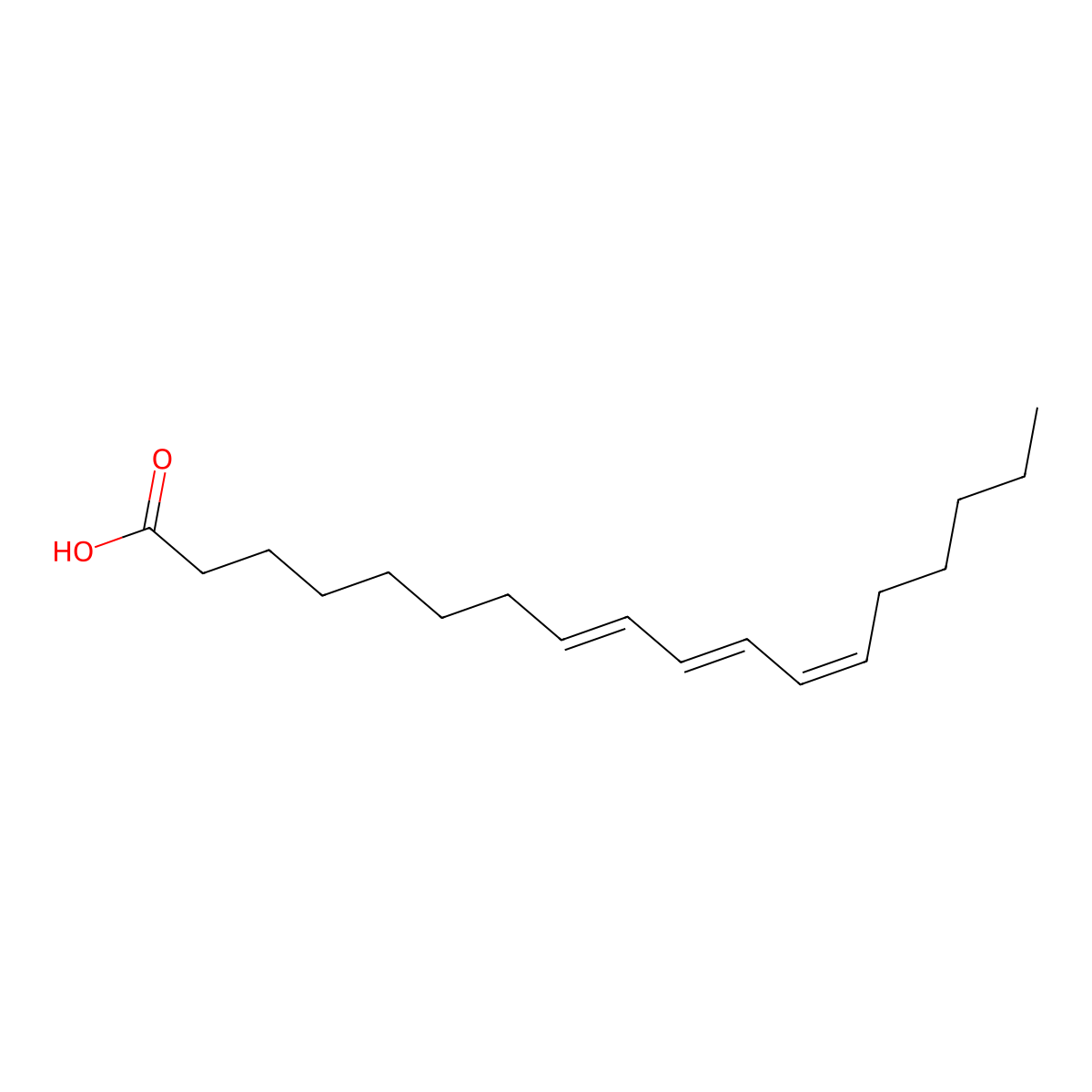 Calendic acid molecular structure, CAS 5204-87-5