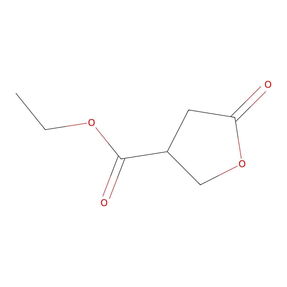 Ethyl 5-oxooxolane-3-carboxylate molecular structure, CAS 5204-92-2