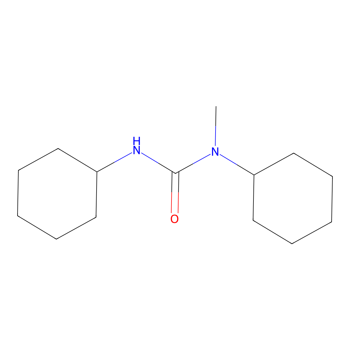 1,3-Dicyclohexyl-1-methylurea molecular structure, CAS 52040-07-0