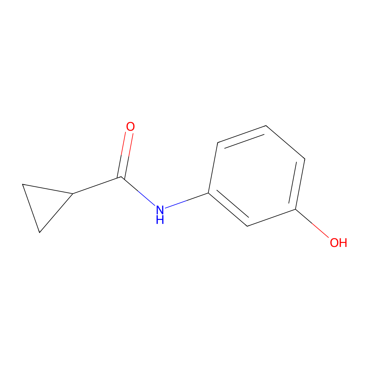 N-(3-hydroxyphenyl)cyclopropanecarboxamide molecular structure, CAS 52041-73-3
