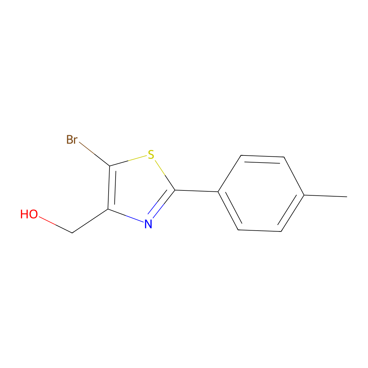 (5-Bromo-2-(P-tolyl)thiazol-4-YL)methanol molecular structure, CAS 52041-82-4
