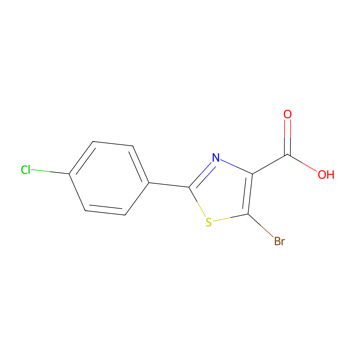 5-Bromo-2-(4-chlorophenyl)thiazole-4-carboxylic acid molecular structure, CAS 52041-97-1