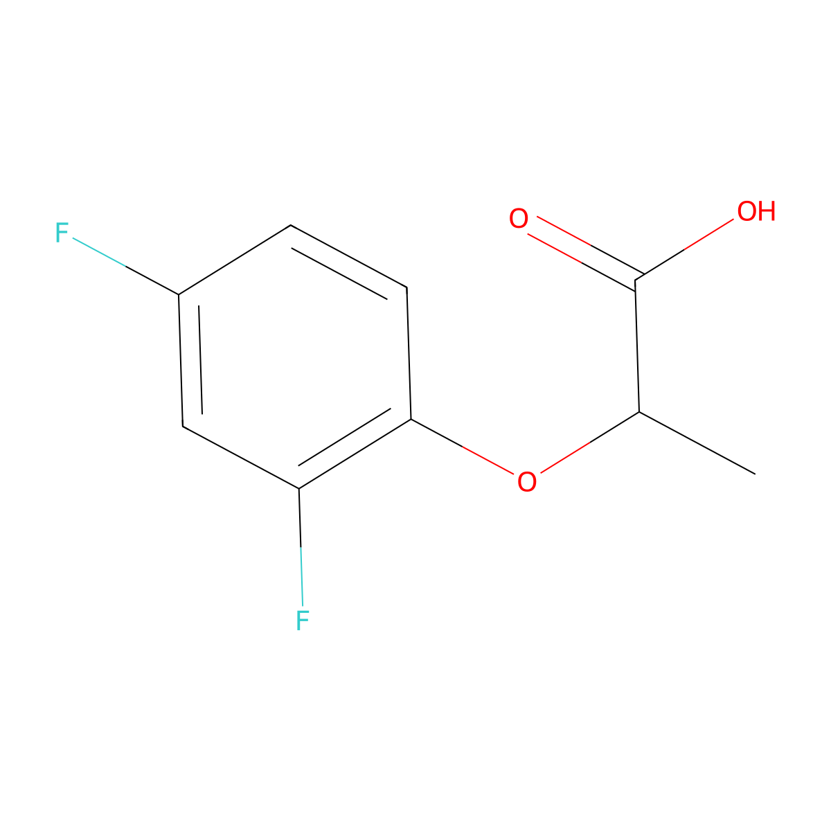 2-(2,4-Difluorophenoxy)propanoic acid molecular structure, CAS 52043-21-7