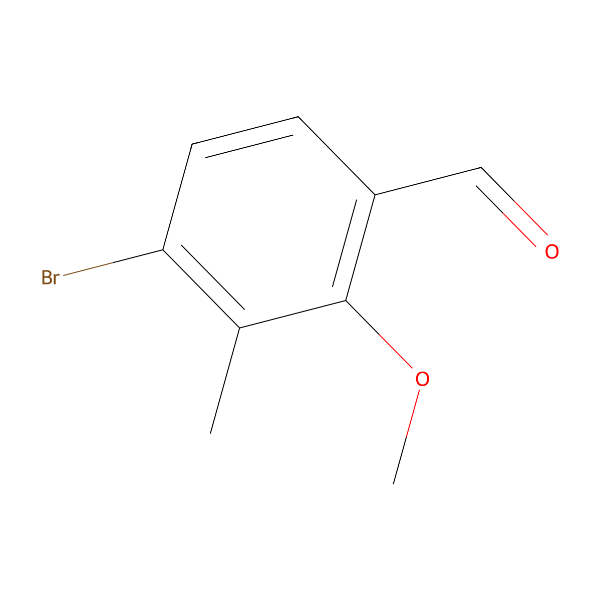 4-Bromo-2-methoxy-3-methylbenzaldehyde molecular structure, CAS 52045-23-5