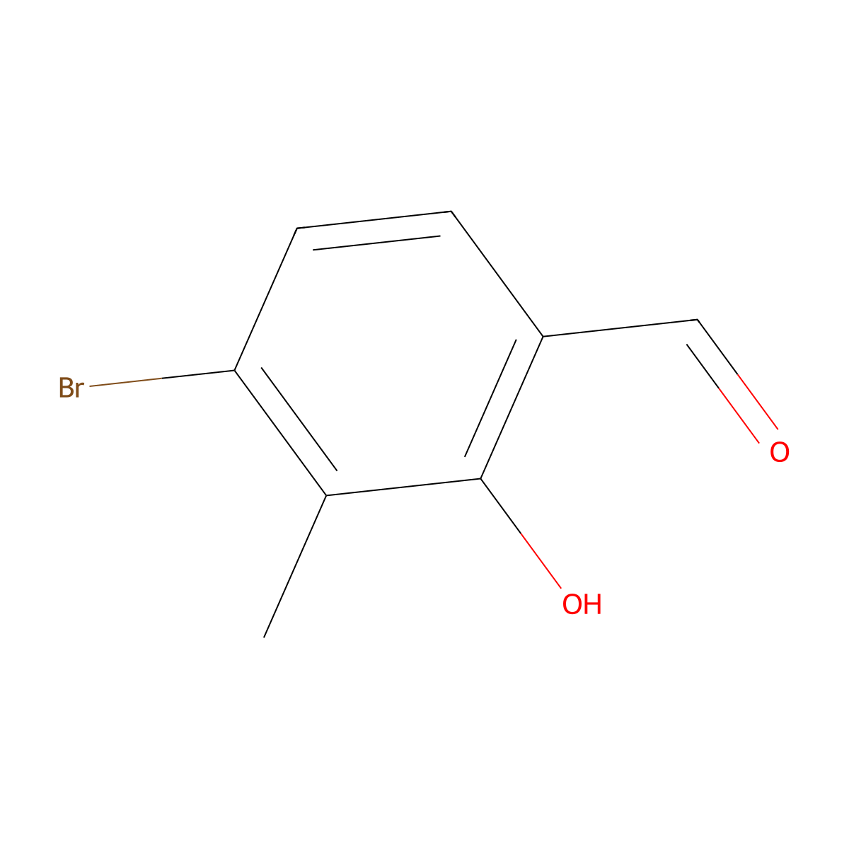 4-Bromo-2-hydroxy-3-methylbenzaldehyde molecular structure, CAS 52045-24-6