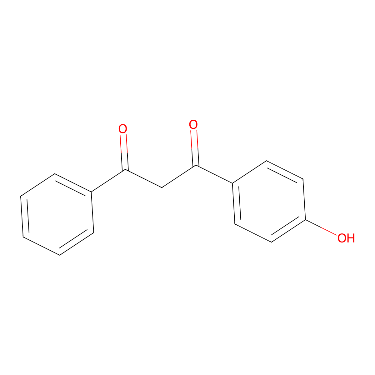 1-(4-Hydroxyphenyl)-3-phenylpropane-1,3-dione molecular structure, CAS 52046-71-6