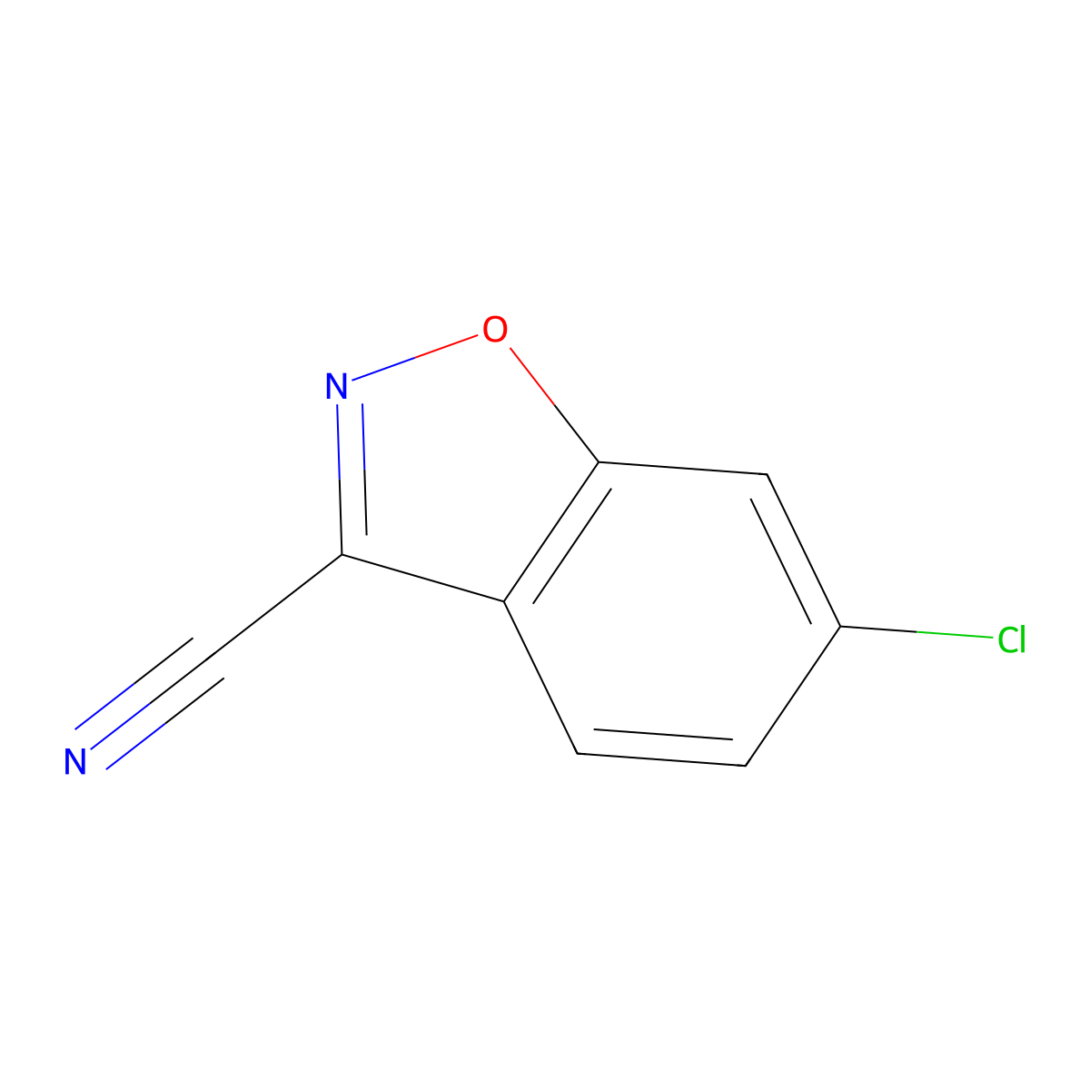 6-Chlorobenzo[d]isoxazole-3-carbonitrile molecular structure, CAS 52046-83-0