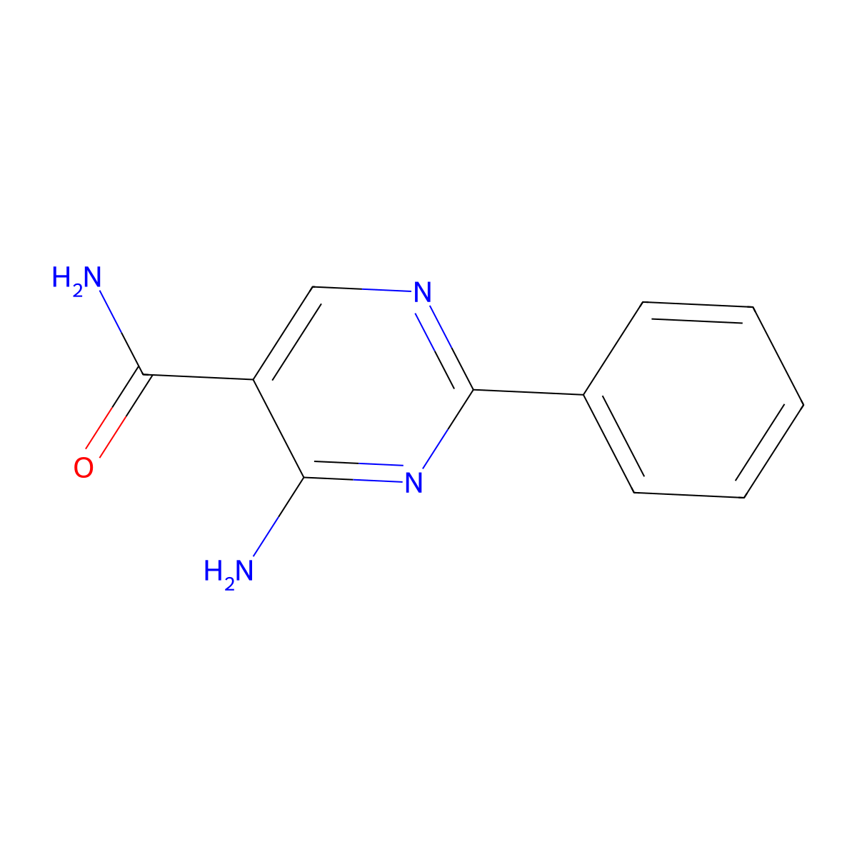 4-Amino-2-phenyl-5-pyrimidinecarboxamide molecular structure, CAS 52047-03-7