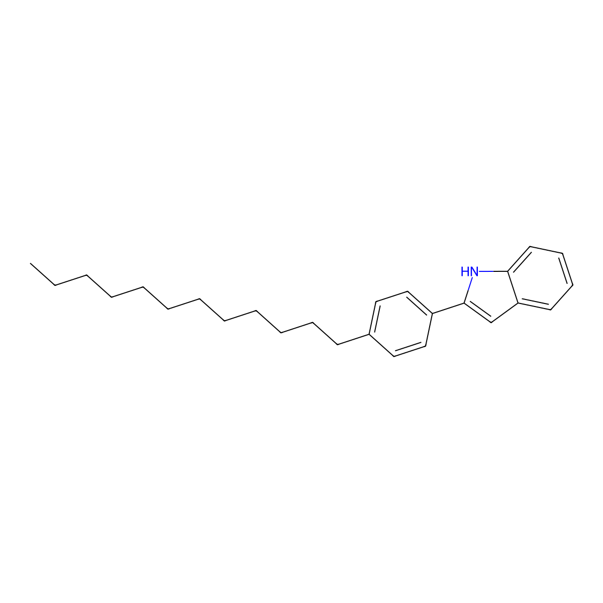 2-(4-Dodecylphenyl)indole molecular structure, CAS 52047-59-3