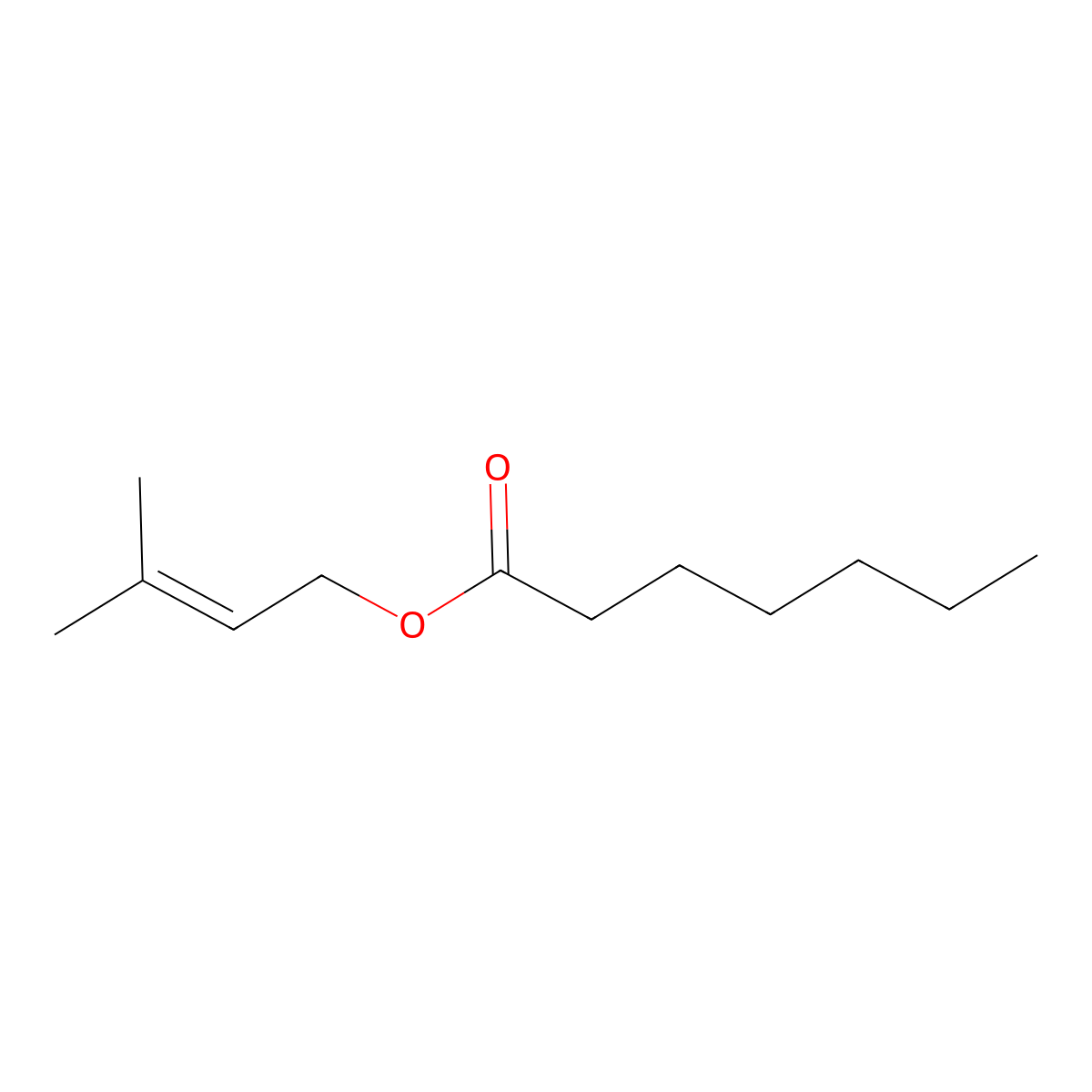 Heptanoic acid, 3-methyl-2-buten-1-yl ester molecular structure, CAS 5205-10-7