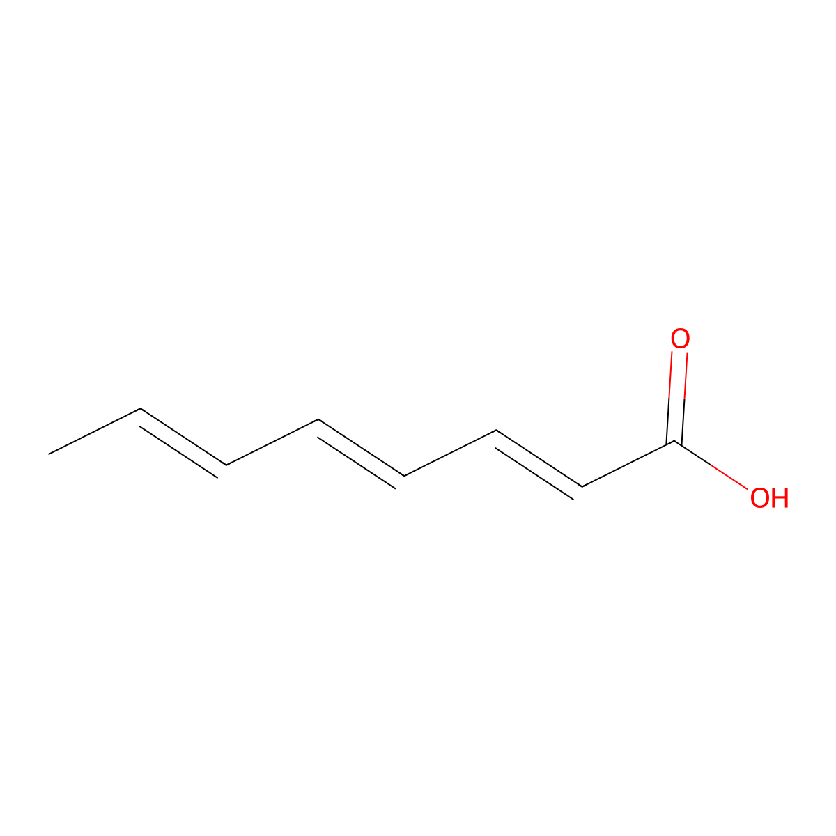 Octa-2,4,6-trienoic acid molecular structure, CAS 5205-32-3