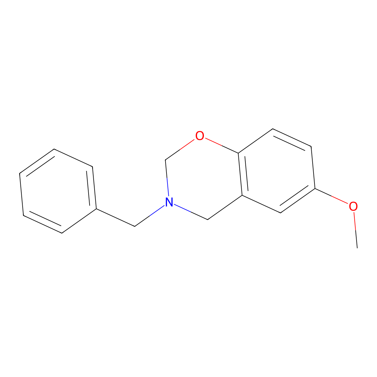 3-Benzyl-6-methoxy-2,4-dihydro-1,3-benzoxazine molecular structure, CAS 52055-70-6