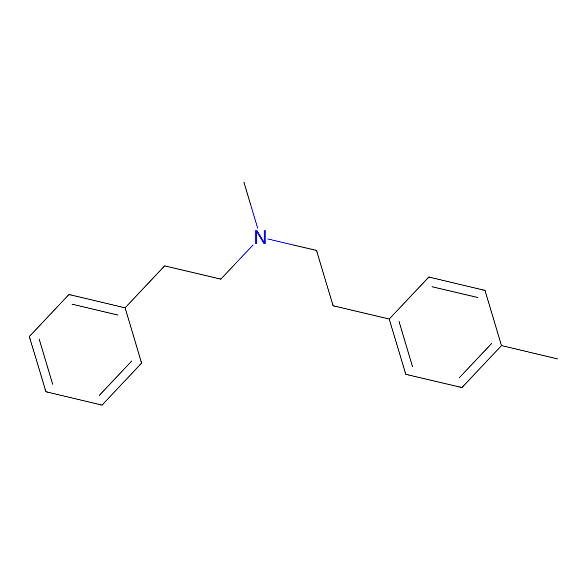Benzeneethanamine, N,4-dimethyl-N-(2-phenylethyl)- molecular structure, CAS 52059-45-7