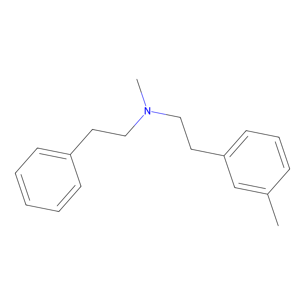 Benzeneethanamine, N,3-dimethyl-N-(2-phenylethyl)- molecular structure, CAS 52059-46-8