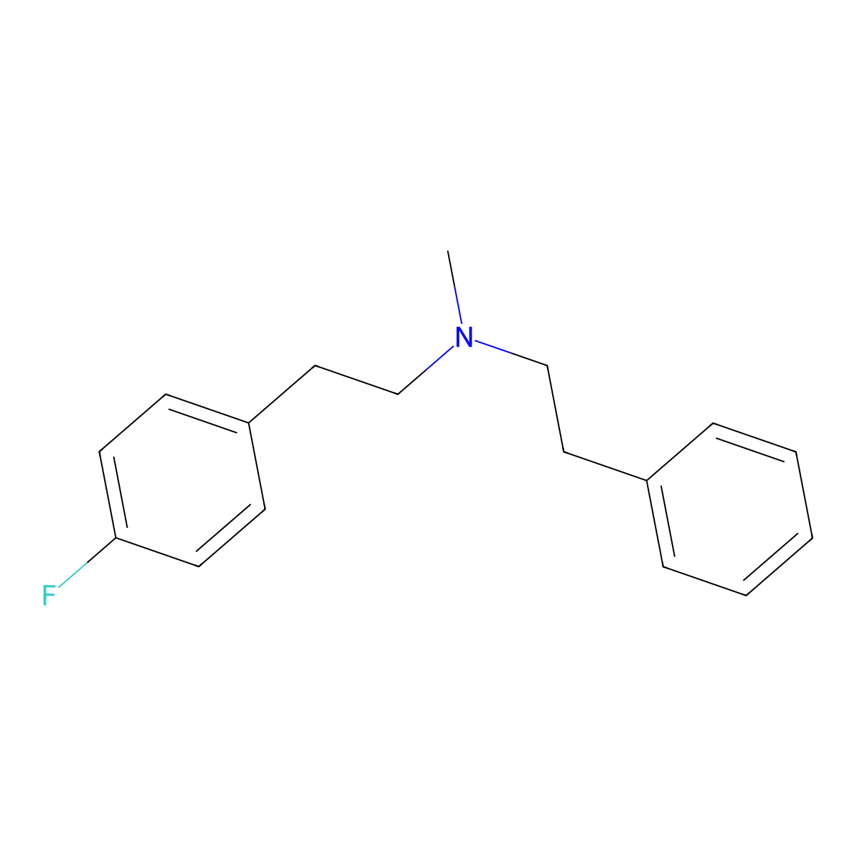Benzeneethanamine, 4-fluoro-N-methyl-N-(2-phenylethyl)- molecular structure, CAS 52059-52-6