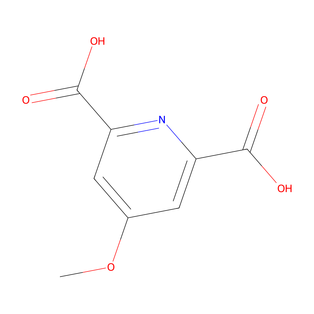4-methoxypyridine-2,6-dicarboxylic Acid molecular structure, CAS 52062-26-7