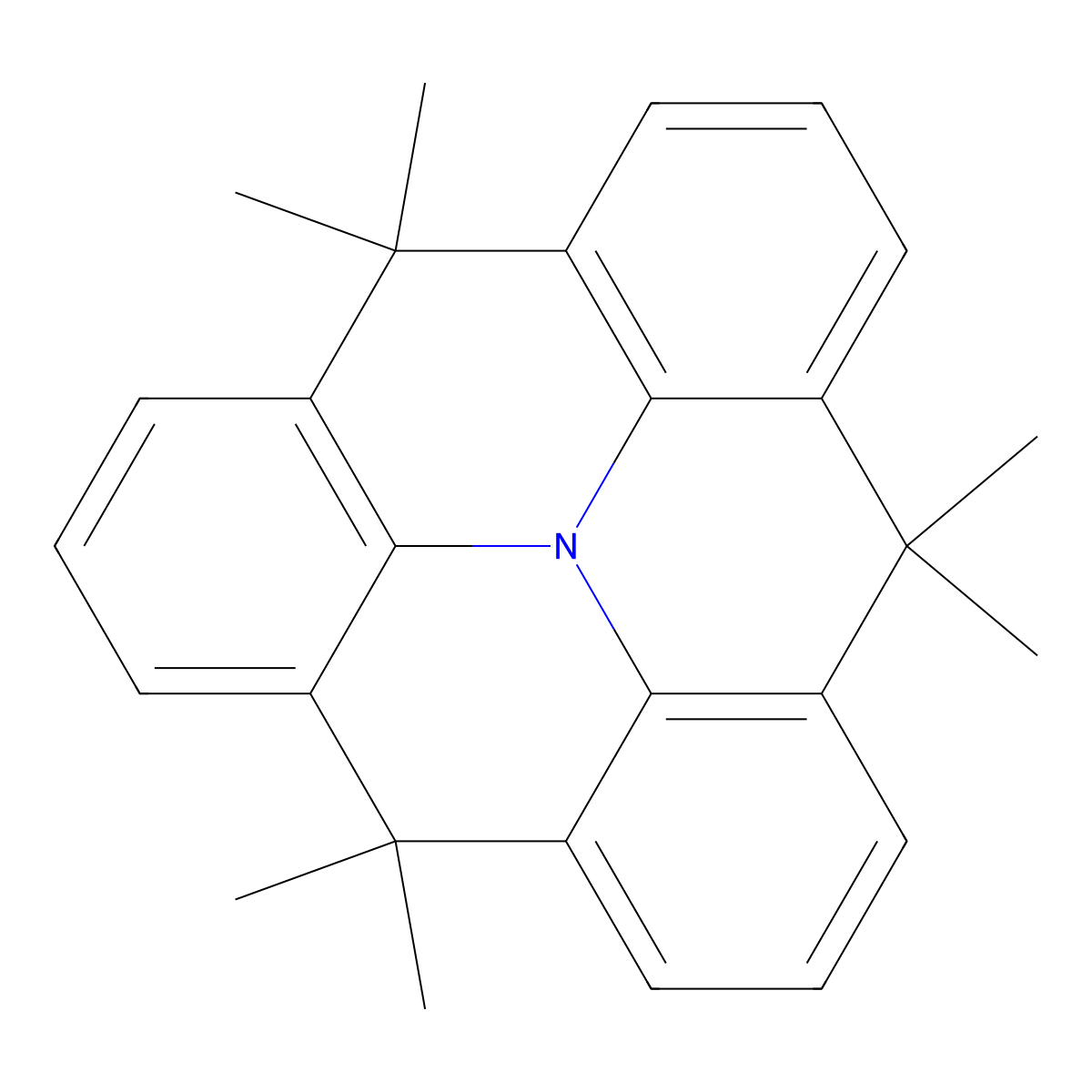 4,4,8,8,12,12-hexamethyl-8,12-dihydro-4H-benzo[1,9]quinolizino[3,4,5,6,7-defg]acridine molecular structure, CAS 52066-63-4