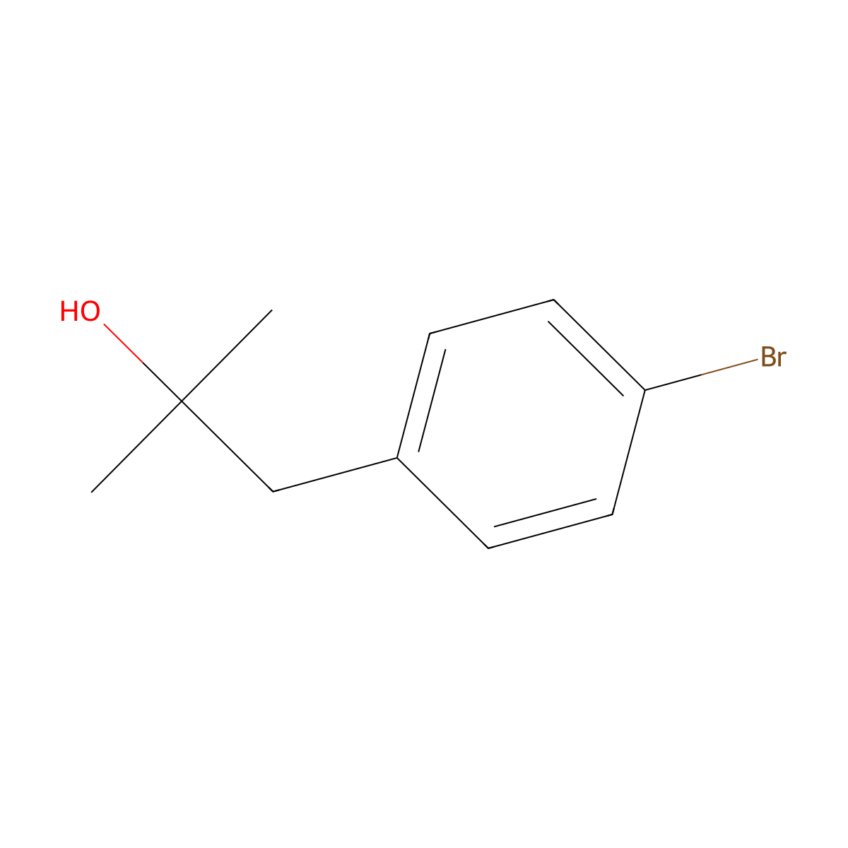 1-(4-Bromophenyl)-2-methylpropan-2-ol molecular structure, CAS 5207-61-4