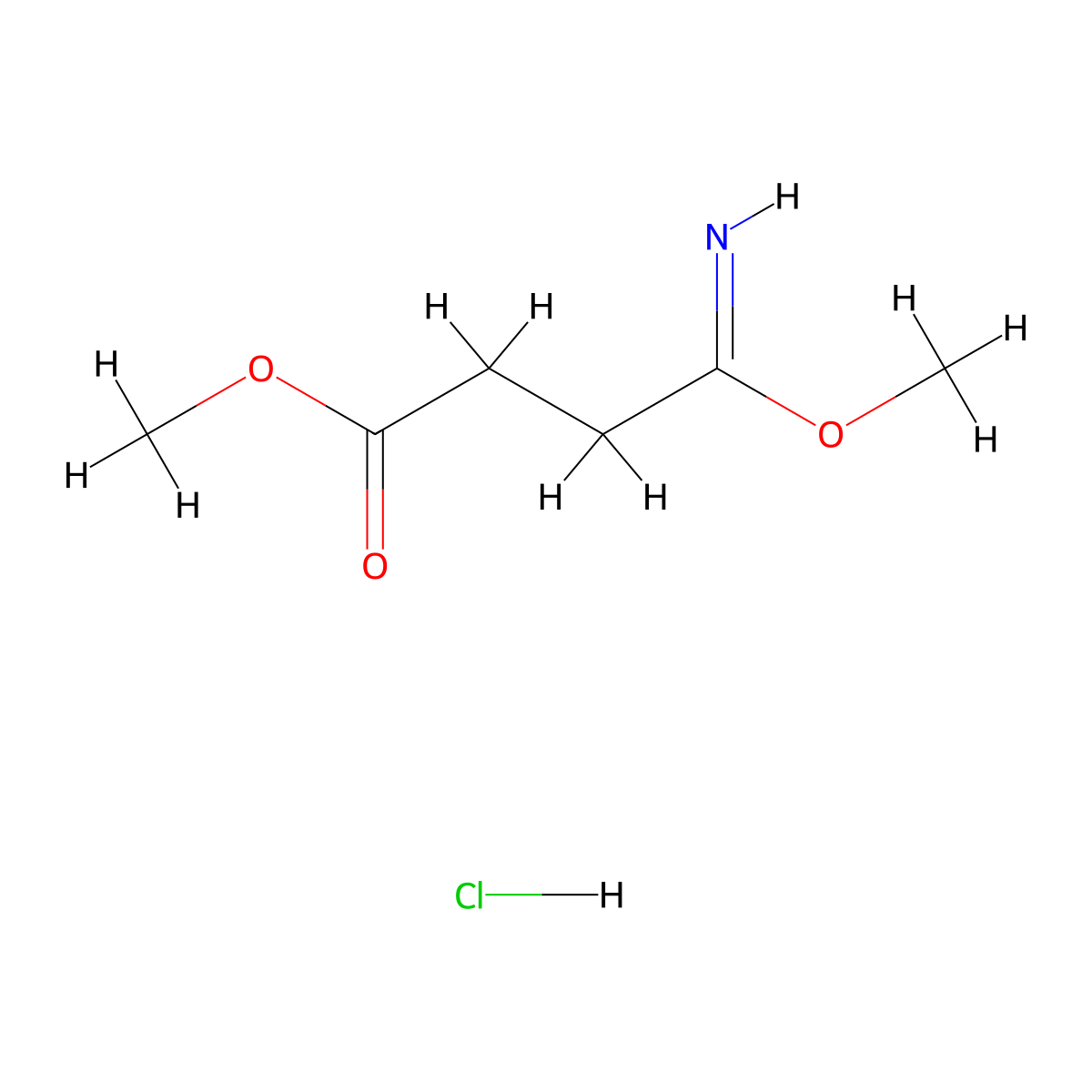 Methyl 4-imino-4-methoxybutanoate hydrochloride molecular structure, CAS 52070-12-9