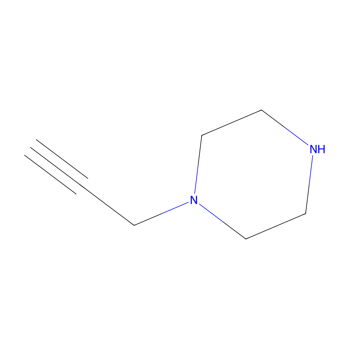 1-(2-Propynyl)piperazine molecular structure, CAS 52070-67-4