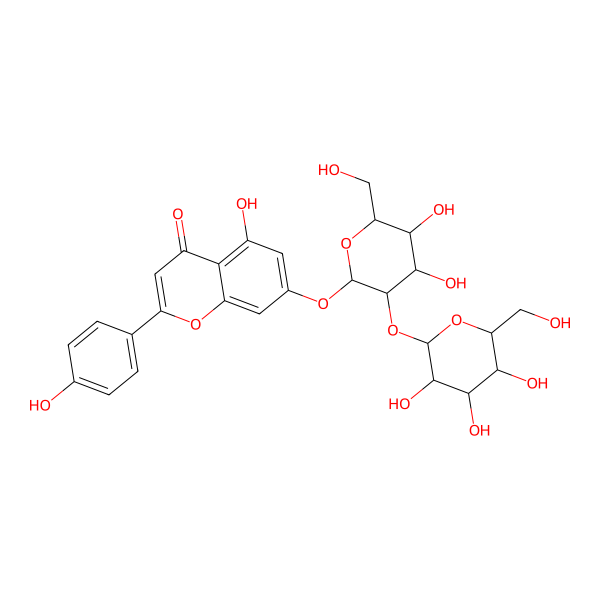 Apigenin-7-O-sophroside molecular structure, CAS 52073-83-3