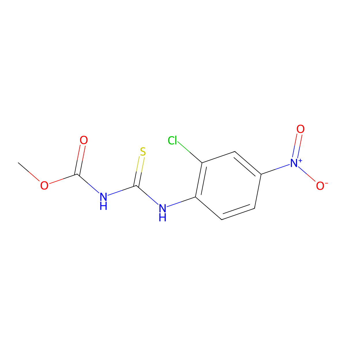 Methyl {2-chloro-4-nitroanilino}carbothioylcarbamate molecular structure, CAS 52077-76-6