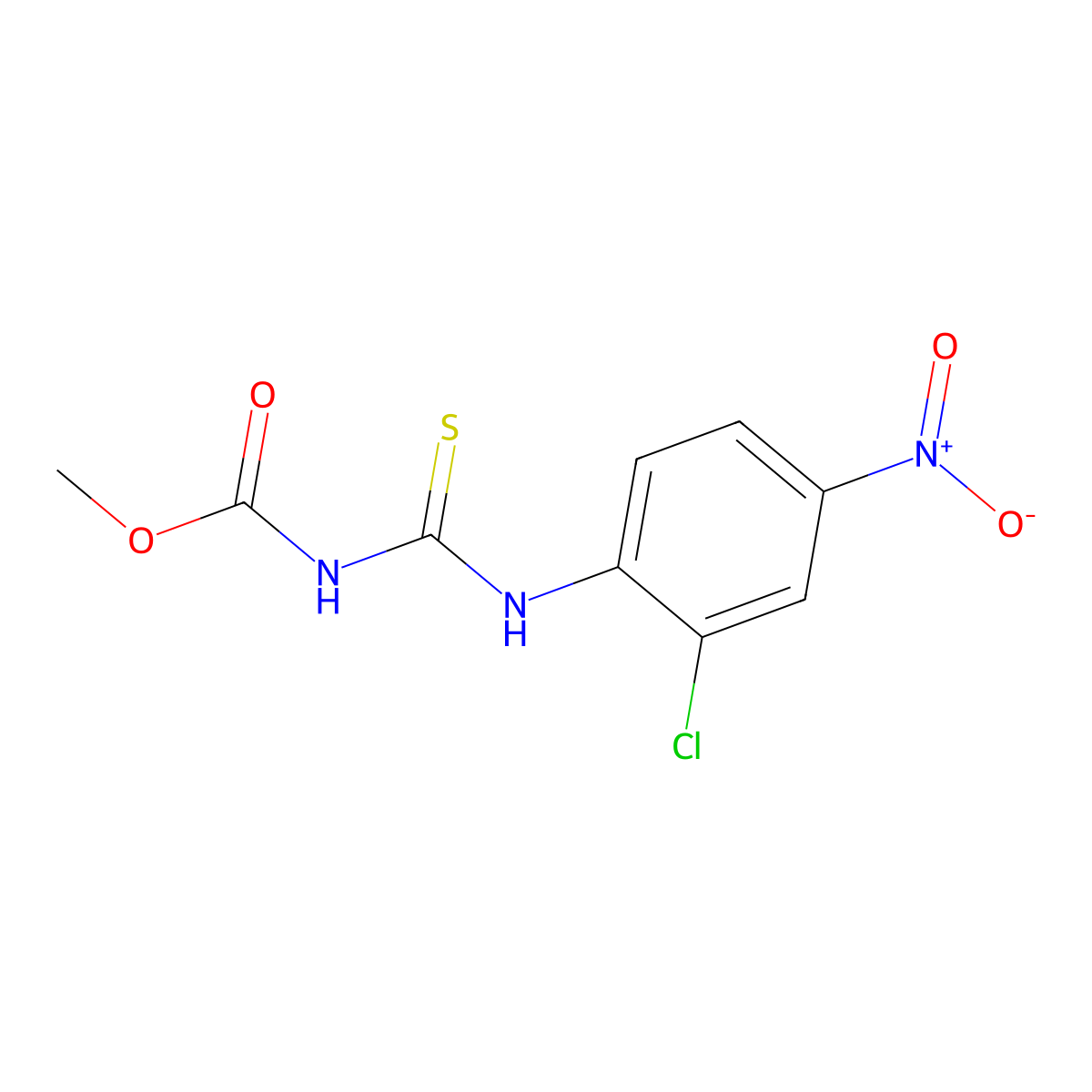 Methyl {2-chloro-4-nitroanilino}carbothioylcarbamate molecular structure, CAS 52077-76-6
