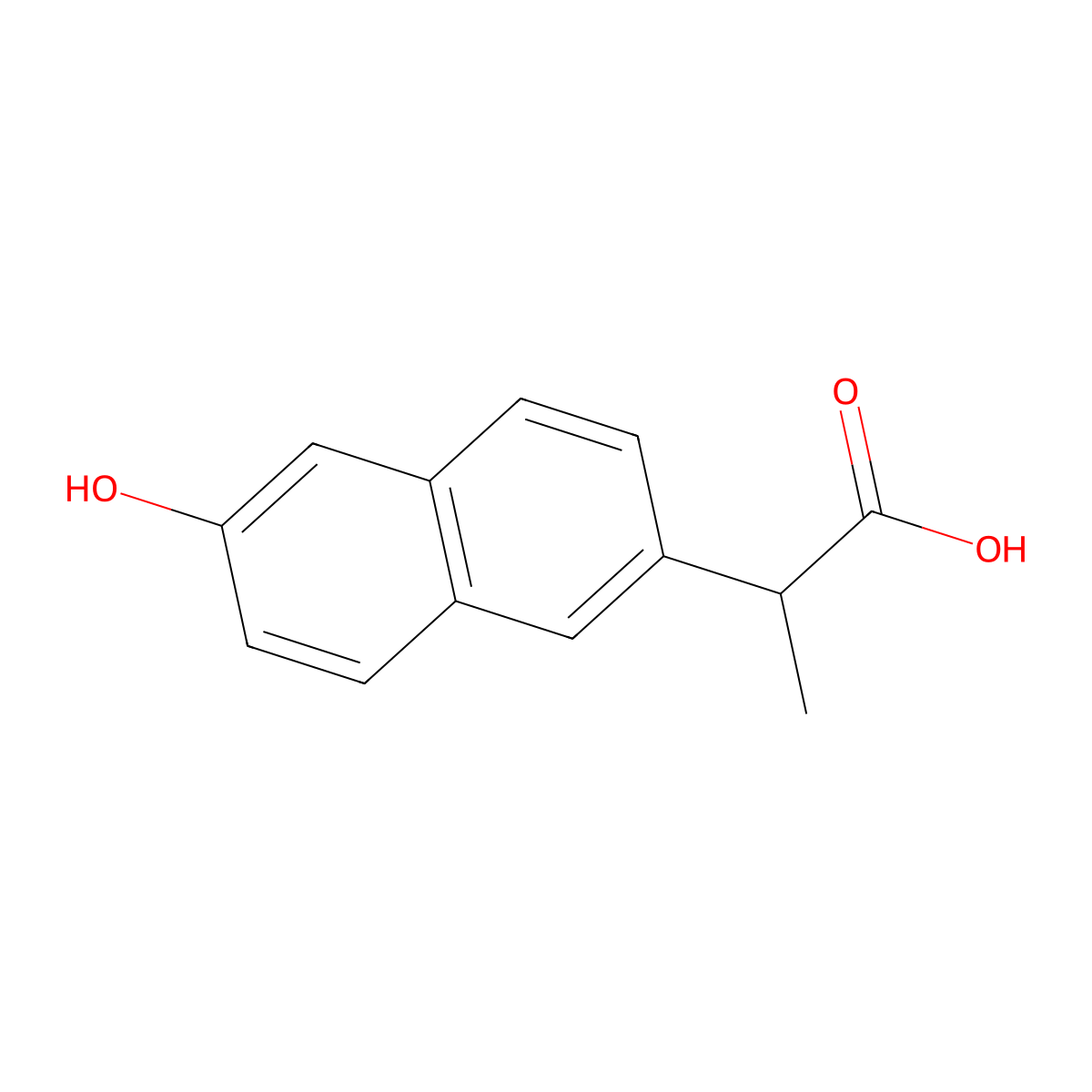 O-Desmethylnaproxen molecular structure, CAS 52079-10-4