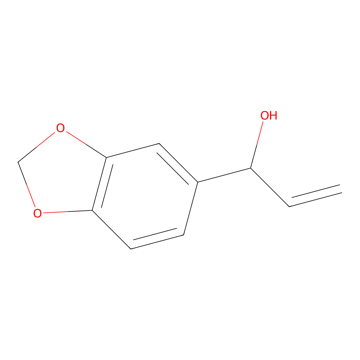 alpha-Ethenyl-1,3-benzodioxole-5-methanol molecular structure, CAS 5208-87-7