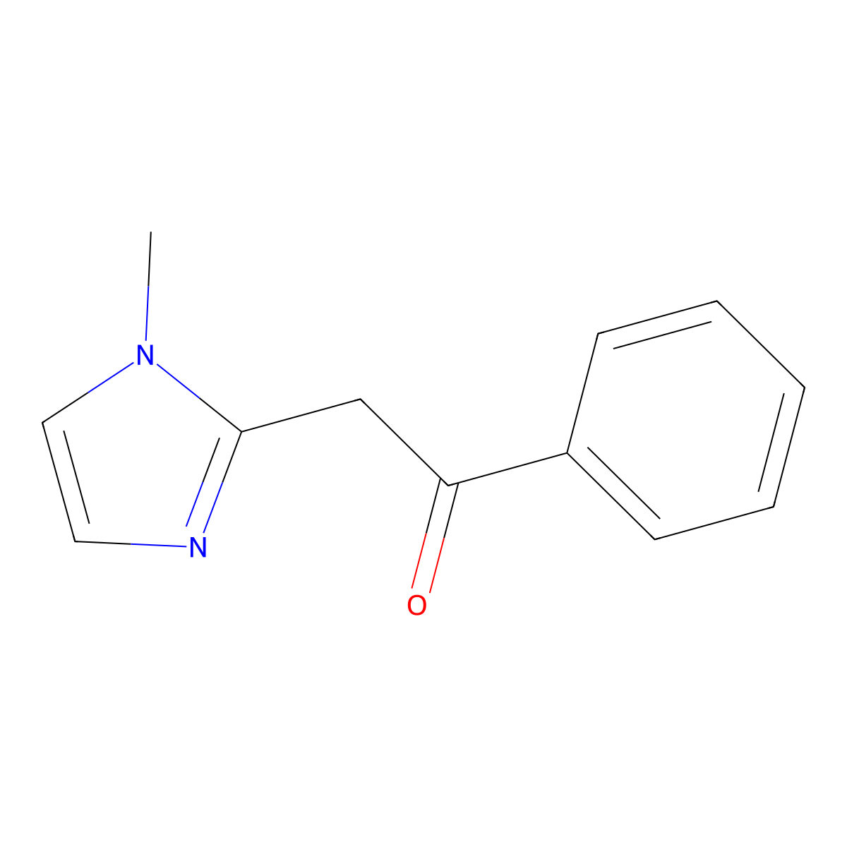 2-(1-methyl-1H-imidazol-2-yl)-1-phenylethanone molecular structure, CAS 52083-24-6