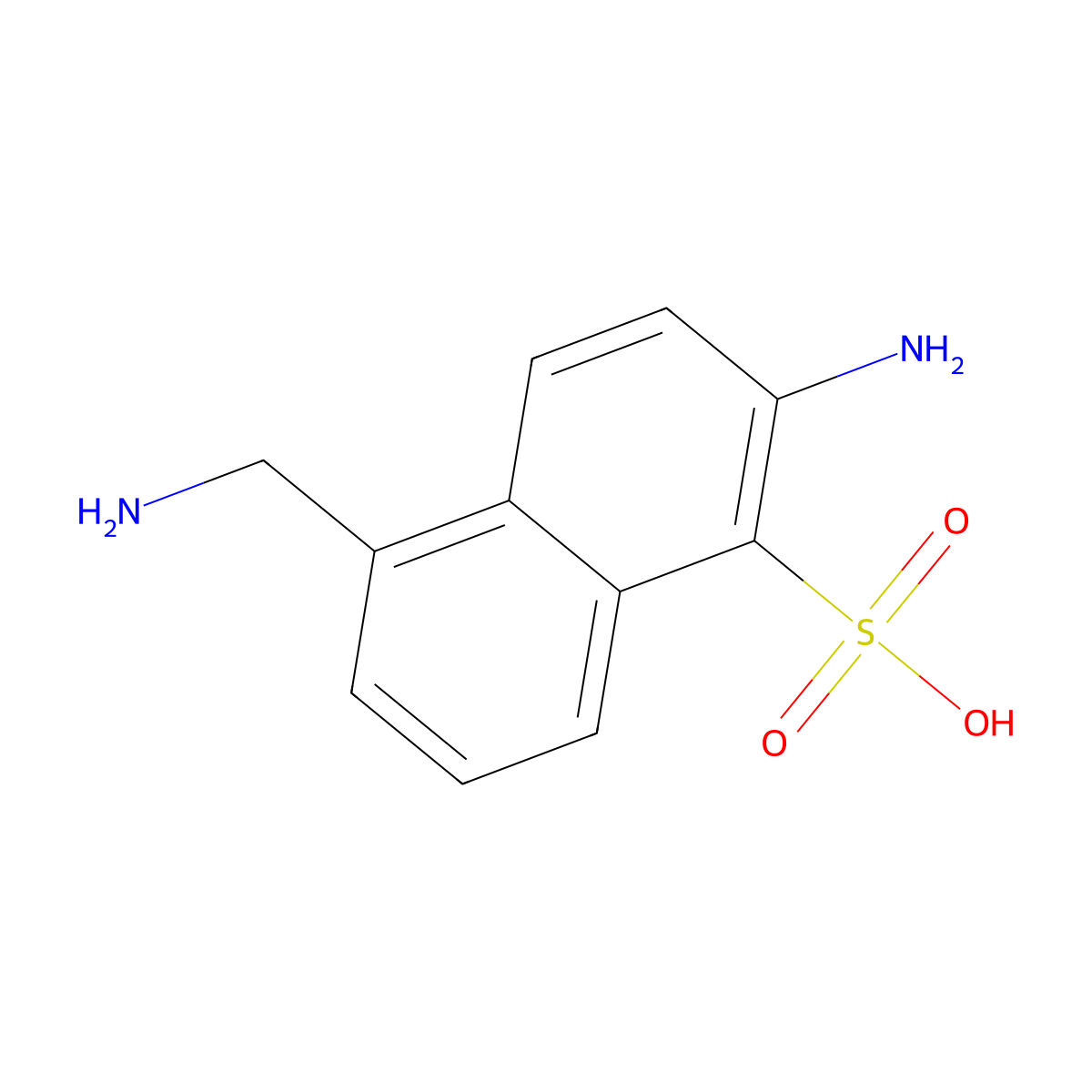 2-Amino-5-(aminomethyl)naphthalene-1-sulphonic acid molecular structure, CAS 52084-84-1