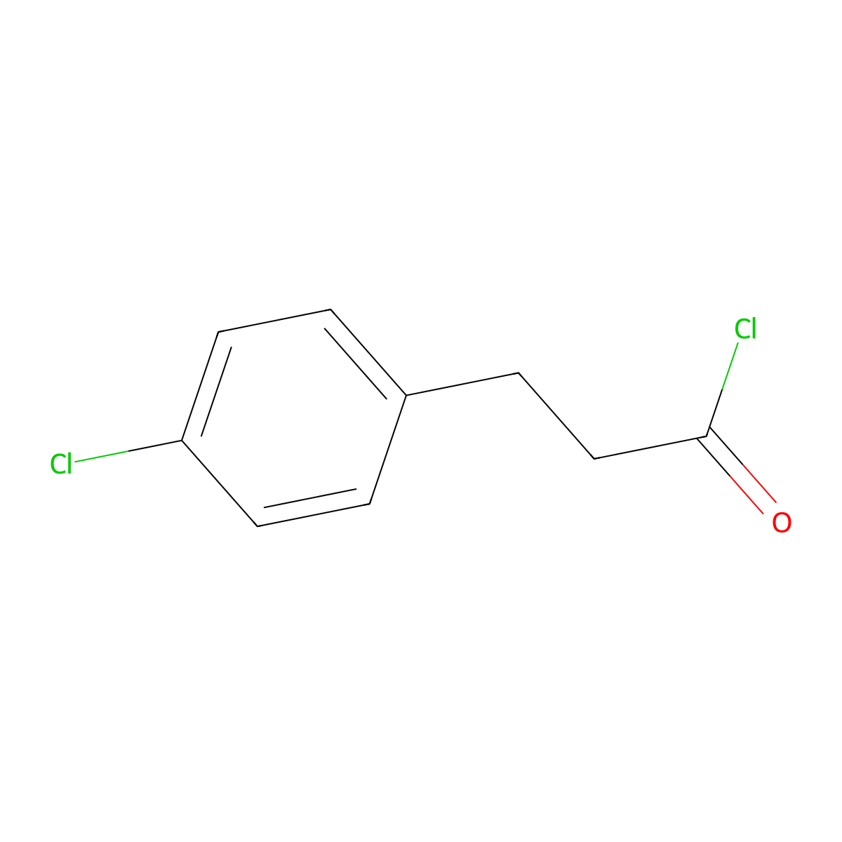 4-Chlorobenzenepropanoyl chloride molecular structure, CAS 52085-96-8