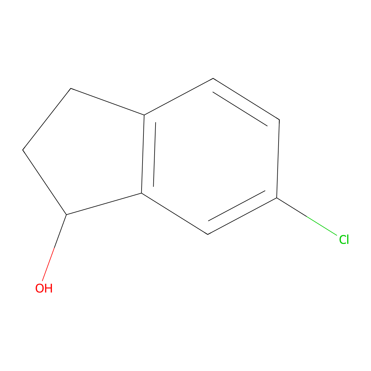 6-chloro-2,3-dihydro-1H-inden-1-ol molecular structure, CAS 52085-98-0
