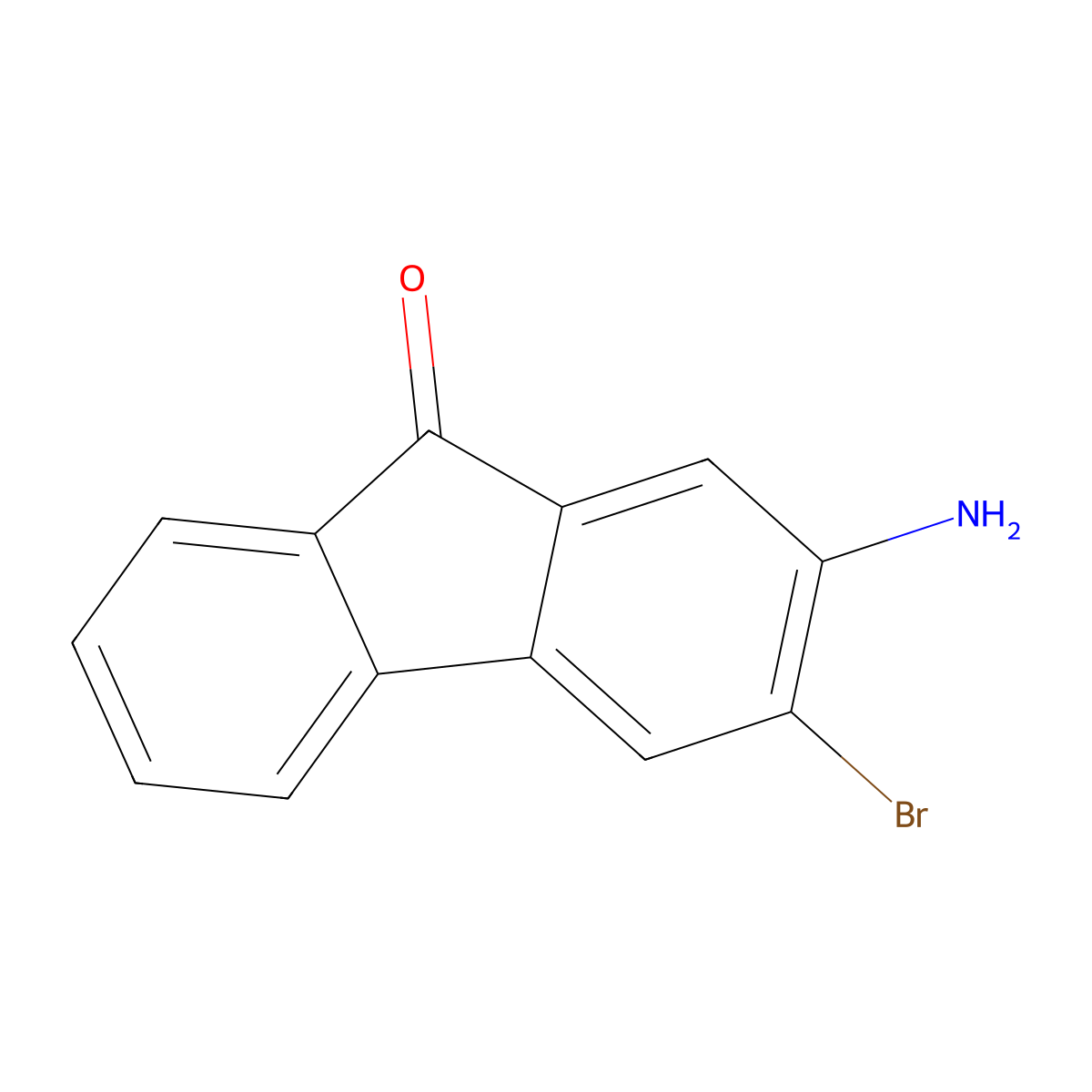 2-Amino-3-bromo-9-fluorenone molecular structure, CAS 52086-09-6